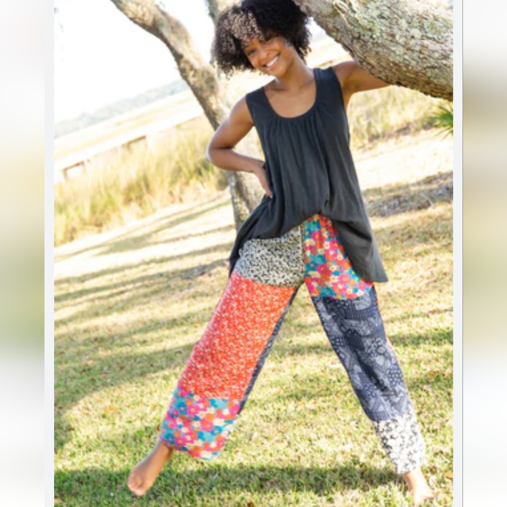NATURAL LIFE Colorful Patchwork Pants MEDIUM